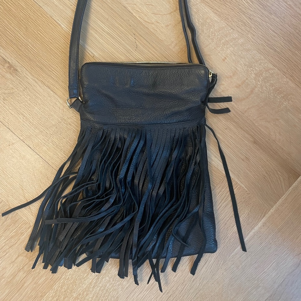 B-Low The Belt Genuine Black Leather Purse with Fringe